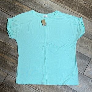 BKE Light Aqua Women's Short Sleeve Top-BRAND NEW